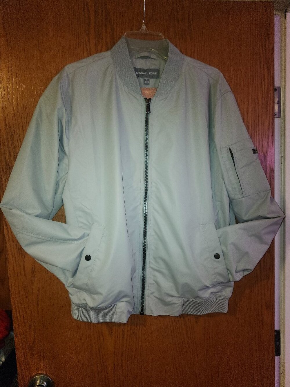 Like New Michael Kors/Men Size/ Large, Light Gray Wind Breaker Jacket